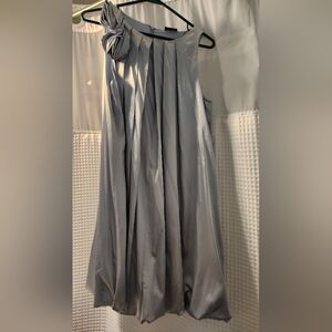 Silver bubble hem satin dress- Donated